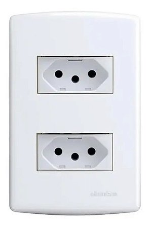 Placa C/tomada Dupla 20a Embutir 4x2 127/220v Alumbra Siena