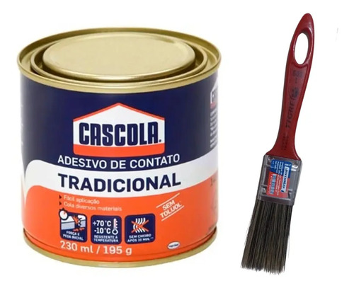 Cola de Contato Cascola 195g Sapateiro + Pincel de Aplicação 1"