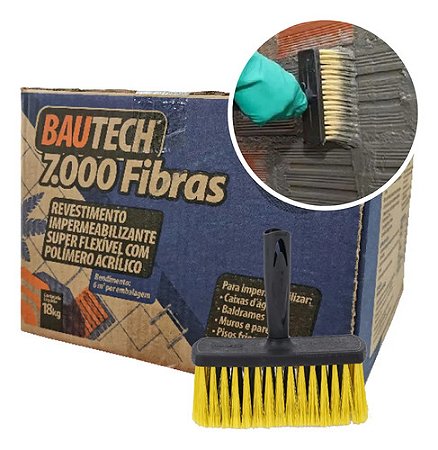 Argamassa Impermeabilizante Bautech 7000 Fibras 18kg + Broxa