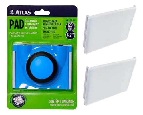 Pad Recorte Pintura Parede Rotativo Canto + 2und Refil Atlas
