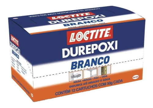 Adesivo Massa Epóxi Durepoxi Branco Caixa 12 Und De 50g