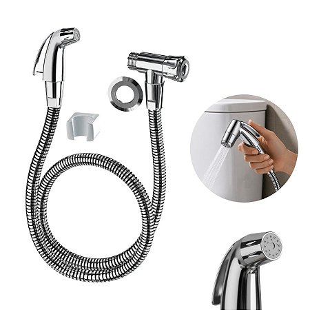 Ducha Higiênica Eco Cromada Gatilho Abs Banheiro Civitt 5655
