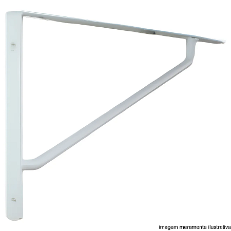 Mão Francesa Reforçada Branca 20x25cm Aço Carbono Epóxi​