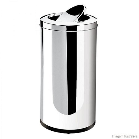 Lixeira Giratória Alta em Aço Inox Polido – Design Sofisticado