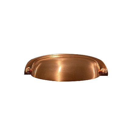 Puxador Concha Stillo 96mm Cobre Escovado em Zamac para Móveis