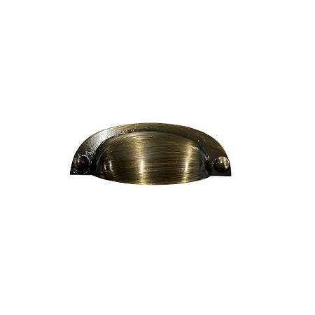 Puxador Concha Stillo 64mm Ouro Velho em Zamac