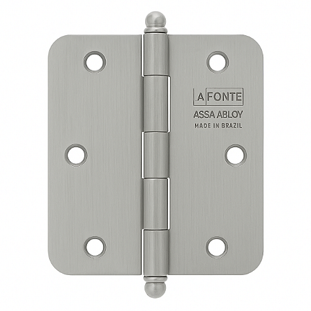 Dobradiça Redonda La Fonte 1500 3.5x3 Aço R15 Cromo Acetinado