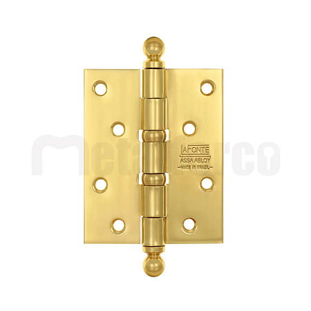Dobradiça La Fonte 80 – 4 x 3″ Latão Polido Envernizado (LPE)