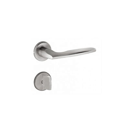Fechadura WC La Fonte 757 Inox Lixado com Roseta 307 – ST2 55 mm