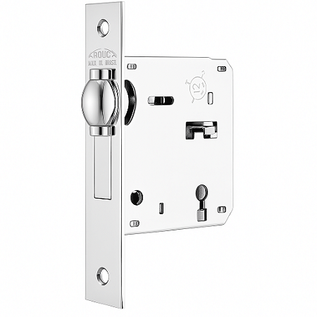 Fechadura Arouca Trinco Rolete Interna com Roseta Abaulada (081) – Inox Polido