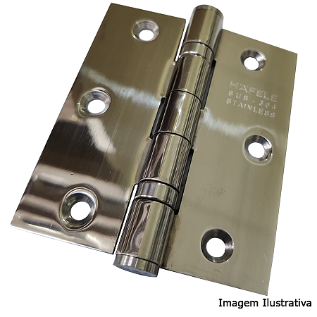 Dobradiça de Inox Polido Hafele 4x3 – Ideal para Portas Robustas e Ambientes Sofisticados