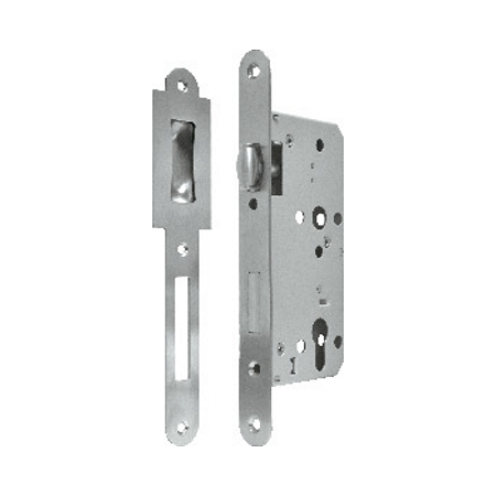 Hafele MAQ 55/24 Inox Escovado – Fechadura com Rolete e Testa Redonda