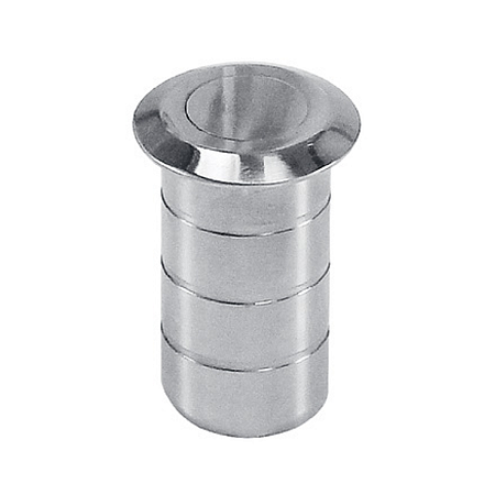 Hafele Chapa Testa com Tampa e Mola – Acabamento Inox para Portas