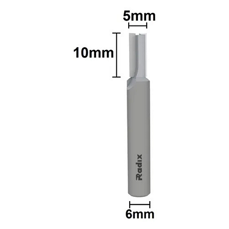 Fresa Paralela Radix 5mm 2 Cortes – Haste 6mm