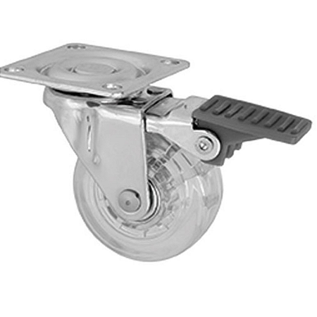 Rodízio Gel Incolor com Freio FGVTN – 50 mm – 40 kg