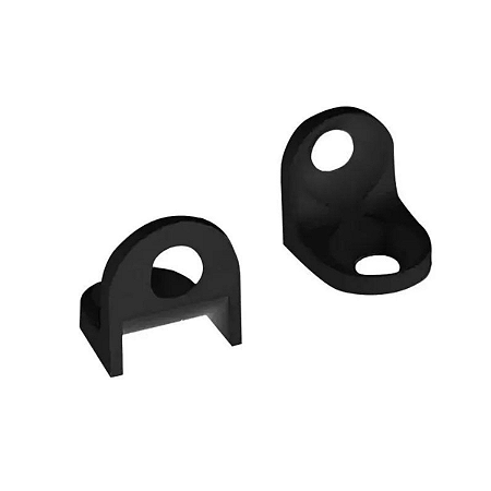 Suporte de Prateleira 13x13mm com 2 Furos Cantoneira Zamac Preta