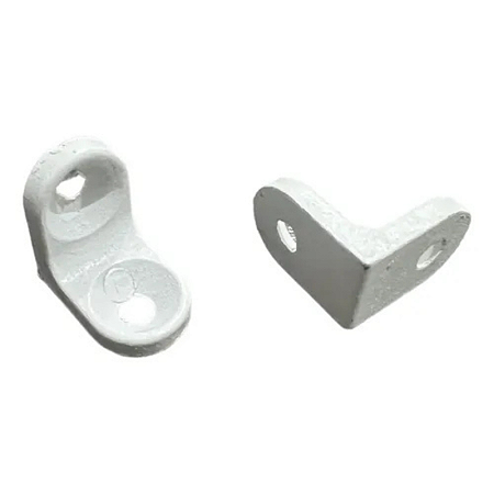 Suporte de Prateleira 17x17mm com 2 Furos Cantoneira Zamac Branca