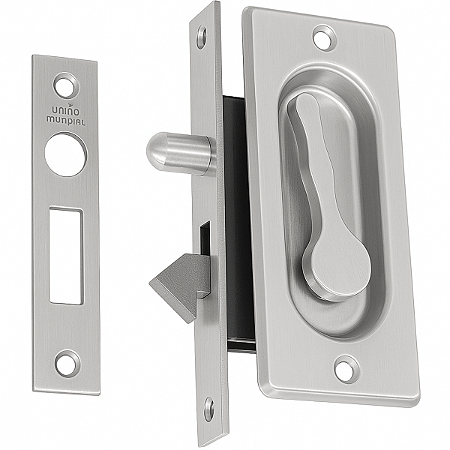 Fecho Concha Cromado Acetinado para Janela de Correr