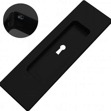 União Mundial Puxador Concha Embutir 250mm com Furo – Preto