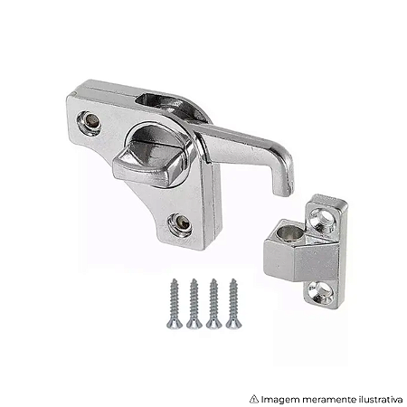 Trinco Inteligente União Cromado – Trava Manual p/ Janelas e Portas Leves