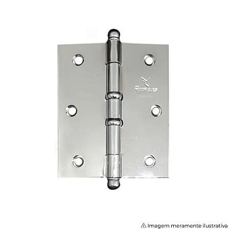 Dobradiça 3.5” com Anel MR 5296 – Estilo Espelhado e Durável