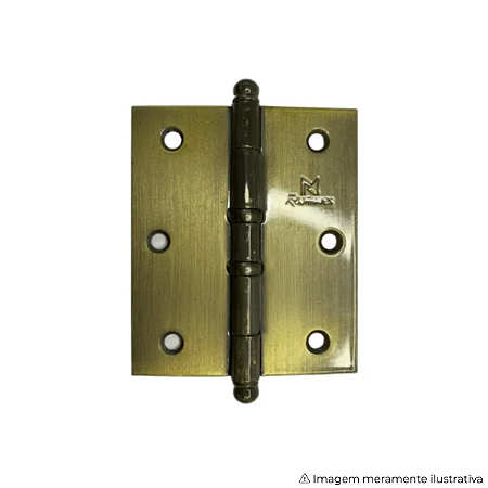 Dobradiça 3.5” com Anel MR – Linha 5535 Envelhecida em Latão
