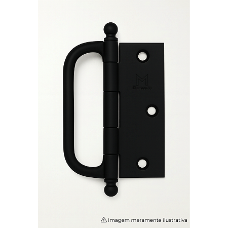 MRodrigues Dobradiça Porta Camarão 3.1/2" em Ferro – Acabamento Preto