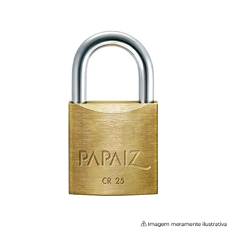 Cadeado de Latão Papaiz CR25 – 25 mm, Resistente e Versátil