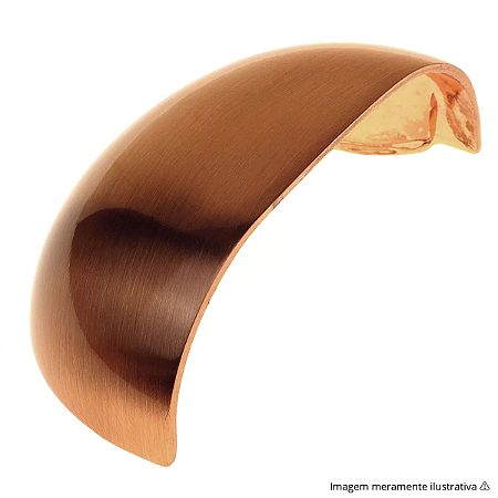 Puxador Concha 64 mm Cobre Escovado Gruppa – Estilo Retrô com Acabamento Premium em Metal Escovado