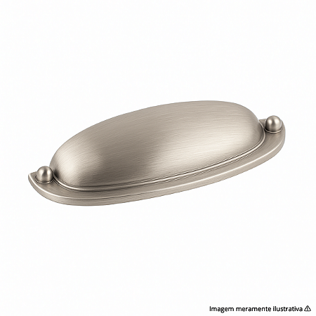 Puxador Concha Stilo 128 mm Níquel Escovado Gruppa – Design Moderno e Acabamento em Metal Escovado