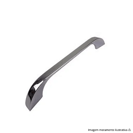 Puxador Cucca 96 mm Cromado Gruppa – Design Moderno e Acabamento Espelhado em Metal Cromado