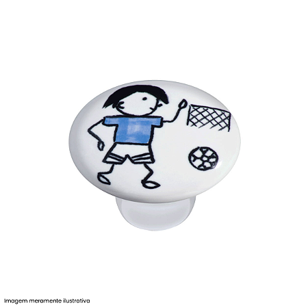 Puxador Infantil IL 7042 Menino Jogando Futebol