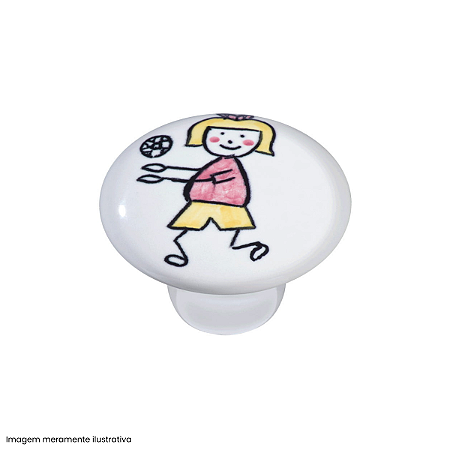 Puxador Decorativo Infantil IL A047 Menina Jogando Vôlei