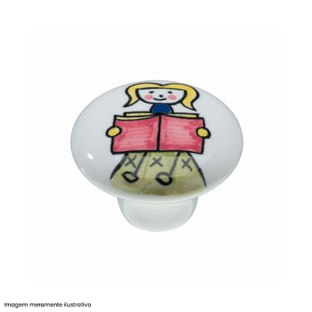 Puxador Decorativo Infantil IL A056 Menina com Livros