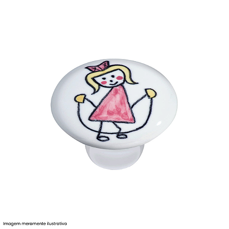 Puxador Decorativo Infantil IL A057 Menina com Corda