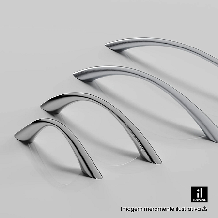 Puxador Italy Line IL 604 64mm Aço Escovado