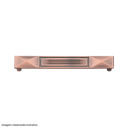 Puxador Colonial Cobre Velho 128 mm para Móveis Rústicos