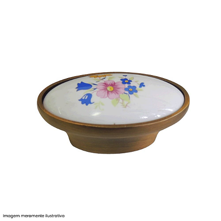 Puxador de Zamac Colonial Estampado Flor – 202