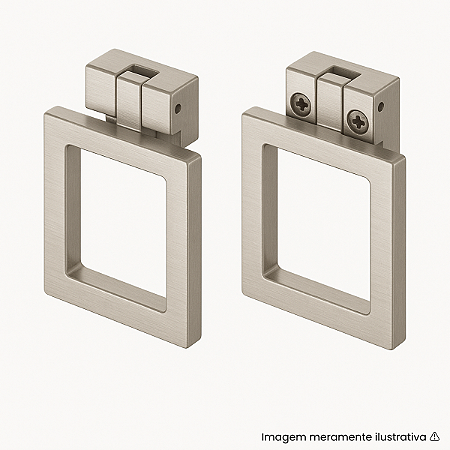 Puxador Torralba Jalapa Quadrado Níquel Escovado 16mm