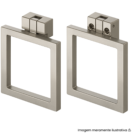 Puxador Torralba Jalapa Quadrado Níquel Escovado 16mm