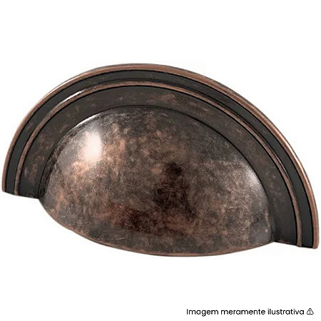 Puxador Torralba Grenade Cobre Velho Escovado Fosco