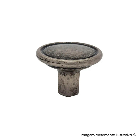 Puxador Torralba Grenade Prata Velha Tamboreado Ponto