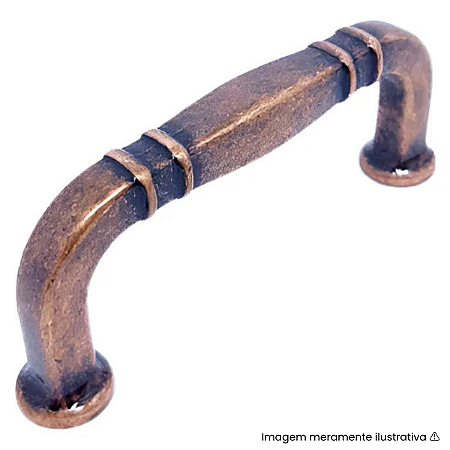 Puxador Torralba Grenade Cobre Velho Tamboreado Fosco 64mm