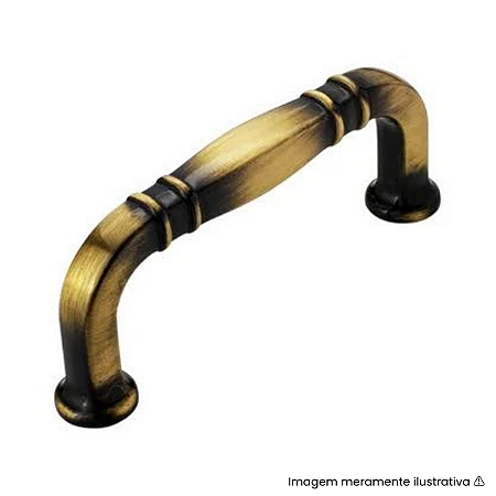 Puxador Torralba Grenade Ouro Velho Escovado 64mm