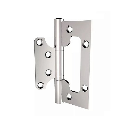 Dobradiça De Sobrepor AMS 4x3 Com Rolamento Aço Inox Polido
