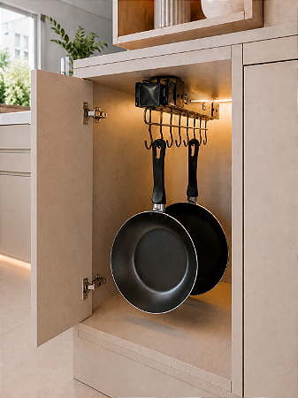 Suporte Paneleiro De Teto 70x130x480mm Preto Fosco