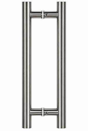 Puxador Duplo Tubular Para Porta 600mm Inox Escovado AMS