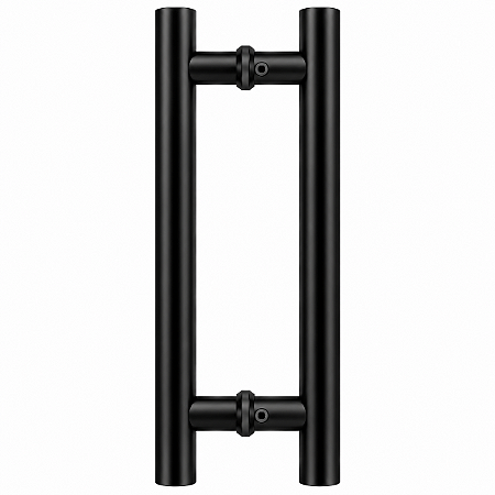 Puxador Duplo Tubular Para Porta 300mm Inox Preto Fosco AMS