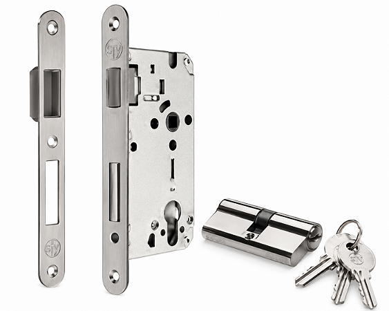 Fechadura Externa Magnética STV A110 CromadO Com Cilindro 70mm