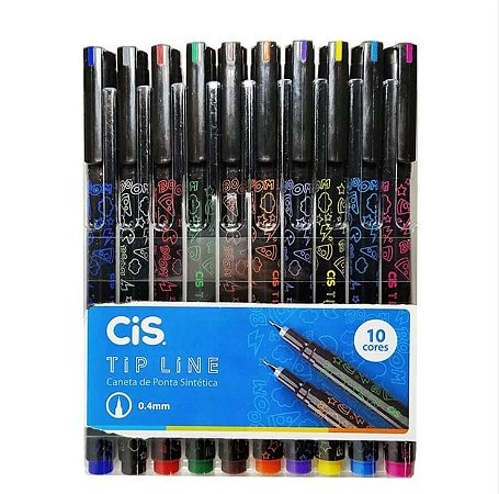 Kit caneta Tip Line, 0.4mm, Colorida - Cis